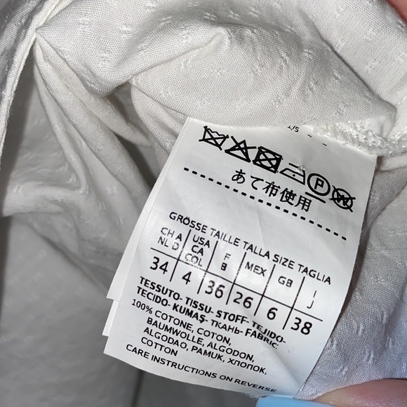 𝅺weekend MAX MARA White Eyelet Top With Tie Sleeves - Picture 9 of 9